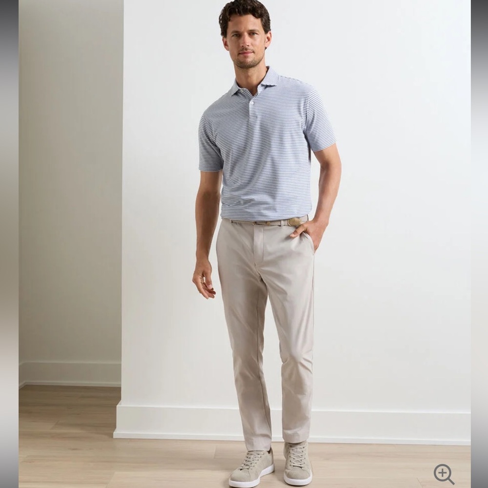 Peter Millar Crown Crafted Surge Cream Performance Trousers Size 40x32 Men's